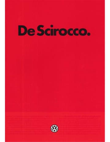 1981 VOLKSWAGEN SCIROCCO BROCHURE NEDERLANDS, Nieuw, Volkswagen, Author