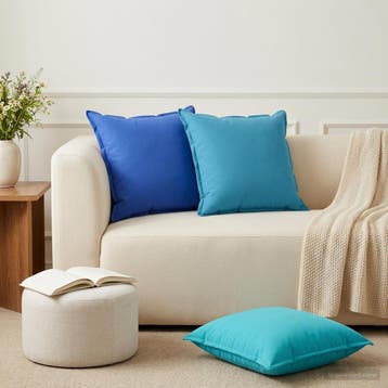 vidaXL Kussensloop 6 st HOUTEN Koninklijk Blauw 60 x 60 cm, Verzenden, Nieuw, Blauw