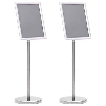 vidaXL Posterstandaards 2 st Zilver 32.7 x 24 x 108 cm, Verzenden, Nieuw