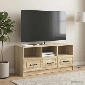 vidaXL TV-kast met lade Sonoma Eiken 102 x 34,5 x 47 cm, Minder dan 50 cm, Verzenden, Nieuw, Minder dan 100 cm