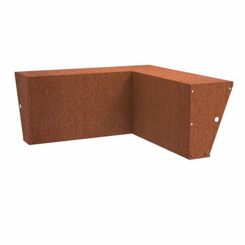 Cortenstaal keerwand met zitrand 100x100x60cm binnenhoek, Nieuw, Minder dan 25 cm, Border