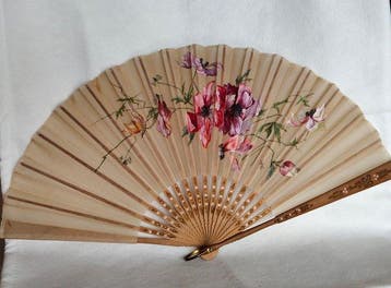 Handwaaier - zijde organza - Liberty-stijl avondwaaier