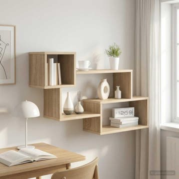 vidaXL Drijvende plank Muurmontage Sonoma Eiken 87 x 20 x 55, Verzenden, Nieuw