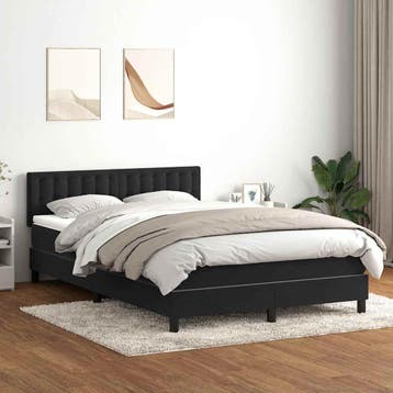 vidaXL Boxspring met matras fluweel zwart 160x210 cm, Huis en Inrichting, Slaapkamer | Bedden, Verzenden, Nieuw, Zwart, Stof