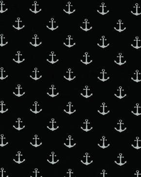 Poplin Katoen Anker Zwart, Nieuw, Zwart