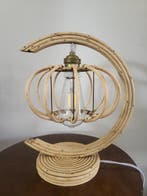 Lamp - Rattan, Hout - Stijl Louis Sognot, Antiek en Kunst
