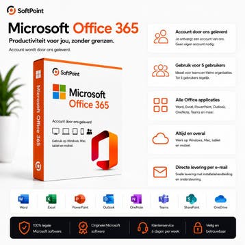 Microsoft Office 365 - 5 apparaten - met FACTUUR, Nieuw, Access, Windows