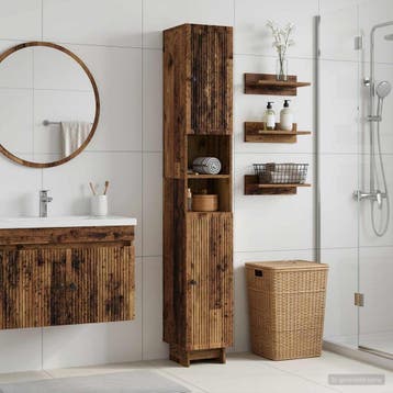 vidaXL Badkamerkast met Open Plank EDE Oud hout 30 x 31 x, Verzenden, Nieuw
