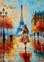 Jarol - La dama de beige ante la Torre Eiffel, Antiek en Kunst