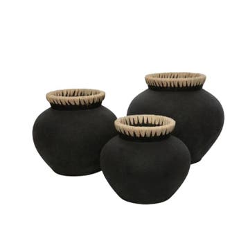 Bazar Bizar De Styly Vaas - Zwart Naturel - S - Ongebruikt, Huis en Inrichting, Woonaccessoires | Vazen, Ophalen of Verzenden