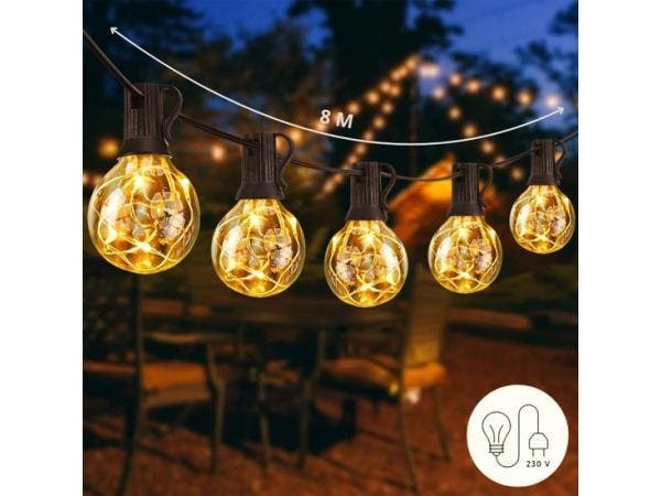 Veiling - JPro Copper 25 Warm/Wit Lichtsnoer op Netstroom 8, Tuin en Terras, Buitenverlichting