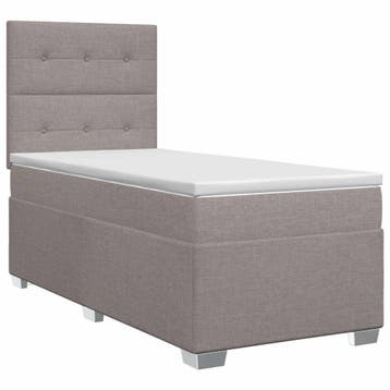 vidaXL Boxspringbed met matras met hoofdeinde Taupe 80 x 200, Verzenden, Nieuw