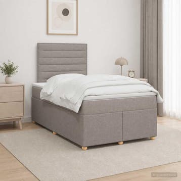 vidaXL Boxspringbed met matras met hoofdeinde Taupe 120 x, Huis en Inrichting, Verzenden, Nieuw, Twijfelaar