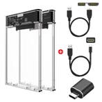 2.5” HDD/SSD Behuizing – USB 3.0 en Type-C Case, Verzenden, Nieuw