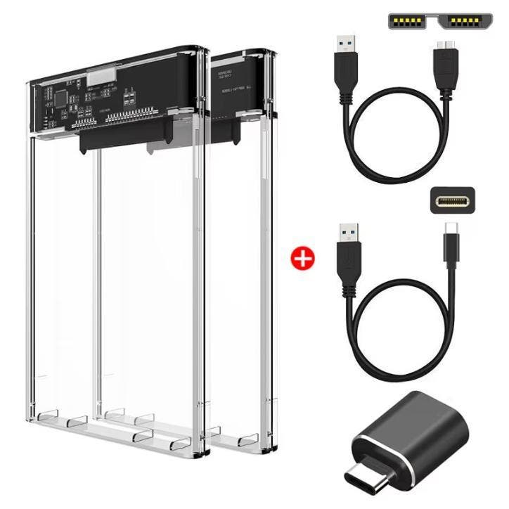 2.5” HDD/SSD Behuizing – USB 3.0 en Type-C Case, Computers en Software, Harde schijven, Nieuw, Verzenden