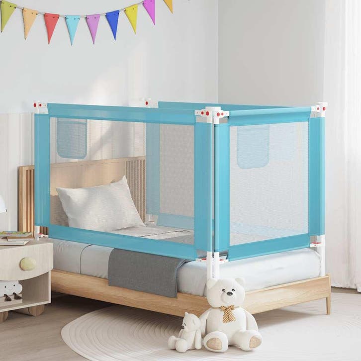 vidaXL Bedhekje peuter 140x25 cm stof blauw, Kinderen en Baby's, Traphekjes, Nieuw, Verzenden
