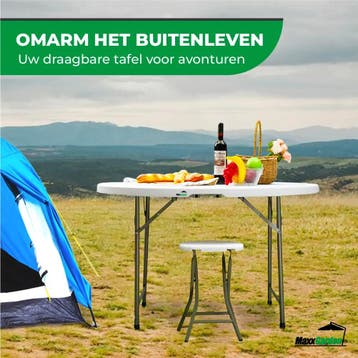 MaxxGarden Vouwtafel - Opvouwbare ronde tuin tafel - 120x..., Verzenden, Nieuw, Rond