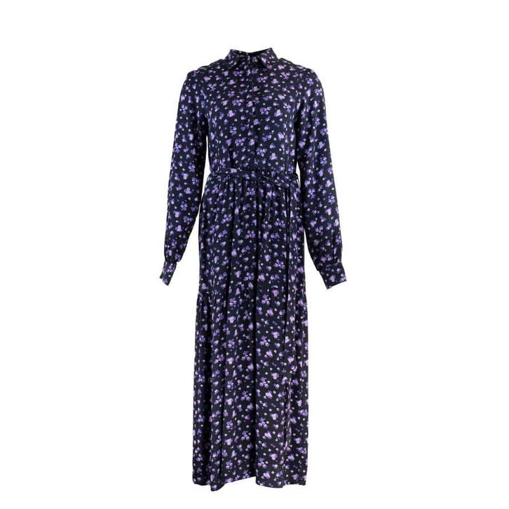 Livthelabel • zwarte maxi jurk met bloemen • S, Kleding | Dames, Jurken, Zwart, Nieuw, Maat 36 (S), Verzenden