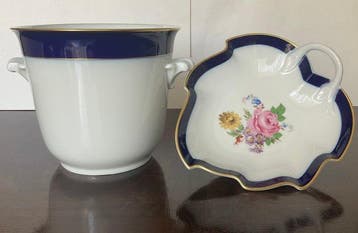 Hutschenreuther - Bloempot - Porselein - en bonbonschaal