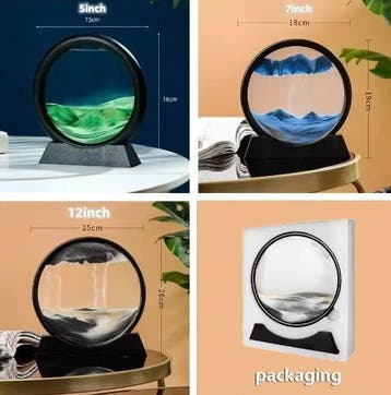3D Bewegende Zandkunst Rond Glazen Zandlandschap Decoratie, Verzenden, Nieuw