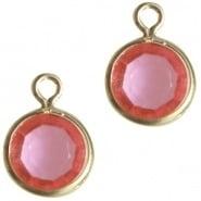 1 x DQ facethanger gekleurd Goud-roze ca. 10 x 7 mm (op i..., Ophalen of Verzenden, Nieuw, Bedel