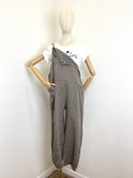 100% Linnen jumpsuit met verstelbare schouderbanden - voor, Nieuw