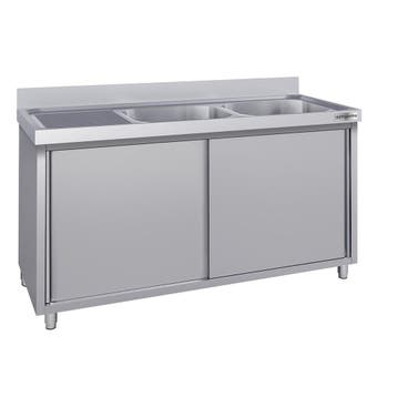 GGM Gastro | Spoelkast ECO - RVS - 1800x700mm - met 2 |, Verzenden, Nieuw in verpakking, RVS Meubilair