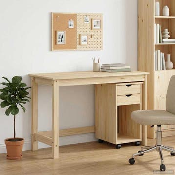 vidaXL Bureau Kas Set 2 st Bruin Massief grenenhout, Verzenden, Nieuw
