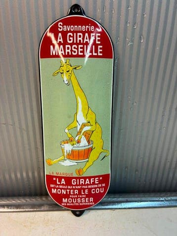 La Girafe Marseille – Origineel geëmailleerd Frans