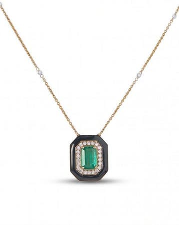 Halsketting - 14 karaat Geel goud - 1.64ct. tw. Smaragd -, Nieuw