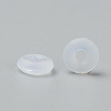 10 x Stopper kralen rubber 6x2 mm – transparant, gat ca..., Ophalen of Verzenden, Nieuw, Kraal