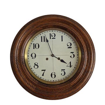 Schoolklok - FHS Hermle - Art Deco Hout, Glas, Messing -, Antiek en Kunst