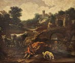 Domenico Brandi (1683-1736) - Paesaggio con pastore,