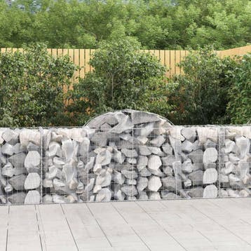 vidaXL Schanskorven 2 st gewelfd 200x50x80/100 cm, 100 cm of meer, Verzenden, Nieuw, Metaal