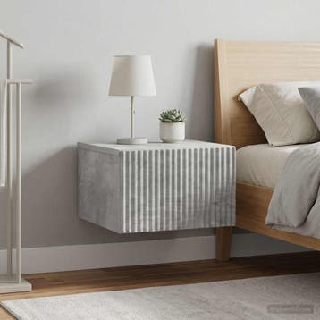 vidaXL Wandbeugel Bedkast 2 st Betongrijs 33 x 34,5 x 20 cm, Minder dan 45 cm, Verzenden, Nieuw, Minder dan 55 cm