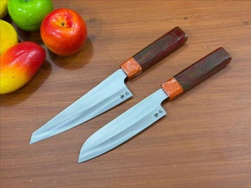 Keukenmes - Kiritsuke en Santoku - Met de hand vervaardigde