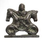 Oud-Romeins Brons Applicatie met paarden en het hoofd van