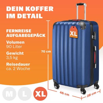 Reiskoffer Baseline Blauw XL ABS (Voor in Huis), Verzenden, Nieuw