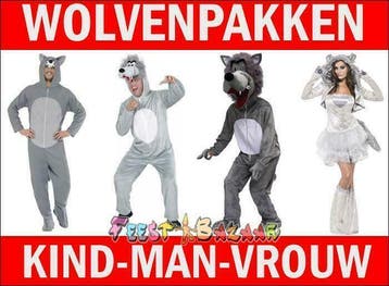 Wolvenpak nodig? Ruim aanbod goedkope wolvenpakken!, Ophalen of Verzenden, Nieuw, Carnaval, Kleding