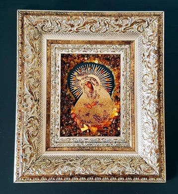 Barnsteen - Unique Amber picture icon Wall decoration - Home, Antiek en Kunst