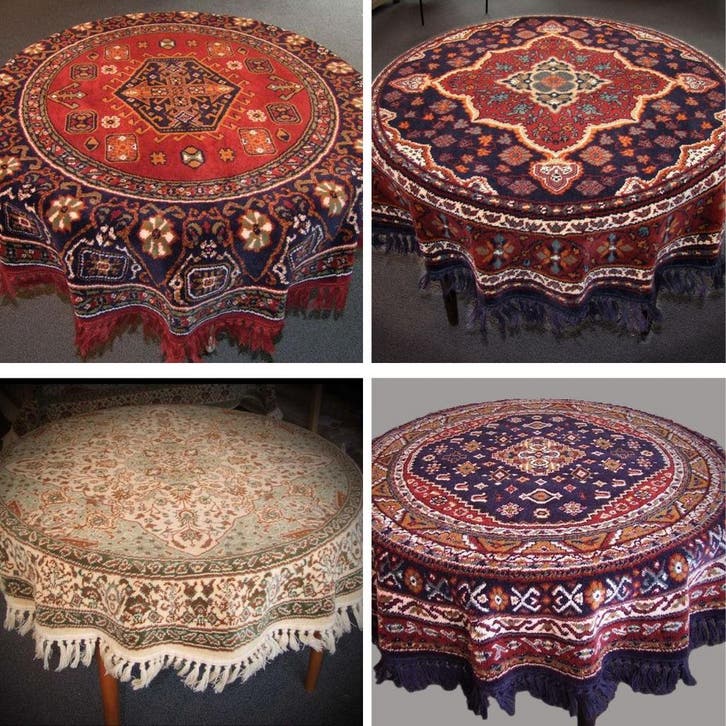 Ronde smyrna tafelkleden - 150 cm - rond pluche tafelkleed, Huis en Inrichting, Tafelkleden, Binnen, Rond, Nieuw, Ophalen of Verzenden