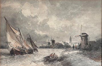 Antonie Waldorp (1803-1866) - Rivierlandschap