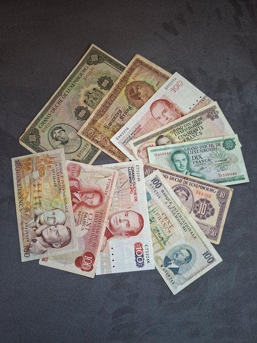 Luxemburg. - 10 banknotes - various dates (Zonder, Postzegels en Munten, Bankbiljetten | Europa | Niet-Eurobiljetten