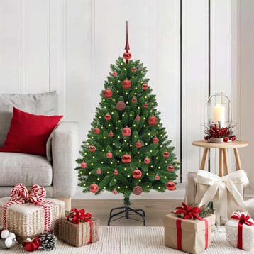 vidaXL Kunstkerstboom 120 cm 150 LEDs Warmwit PVC en staal, Verzenden, Nieuw