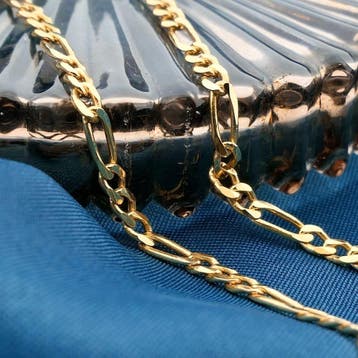 Gouden Figaro schakelketting, Ophalen of Verzenden, Gebruikt, Goud, Goud