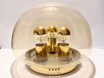 Limburg Glashütte - Plafondlamp met lampenkap - Glas,, Antiek en Kunst