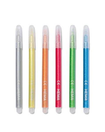 HEMA Glitterstiften - 6 stuks, Verzenden, Nieuw