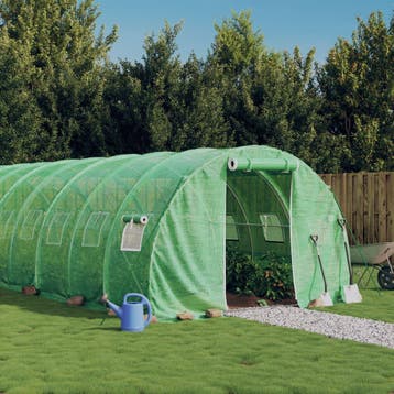 vidaXL Tuinkas met stalen frame 24 m² 8x3x2 m groen, Verzenden, Nieuw