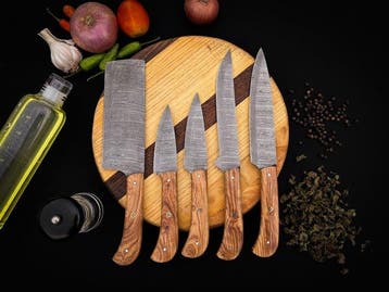 Keukenmes - Kitchen knife set - Lx 336 - Staal, Hout,
