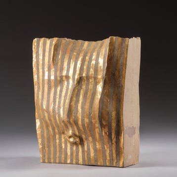 Sculpturale vaas van papieren zak - Steengoed - Shôji Mitsuo